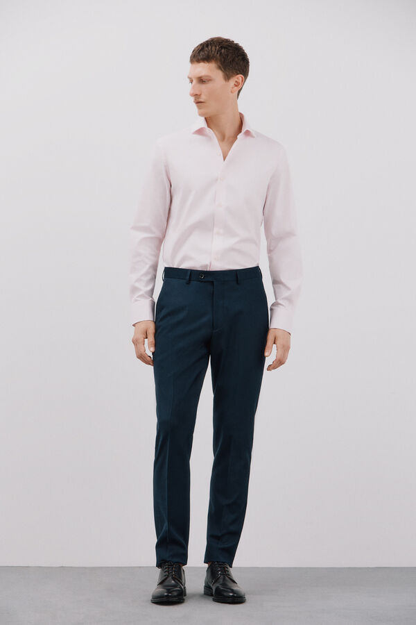 Cortefiel Plain easy-iron dress shirt Pink