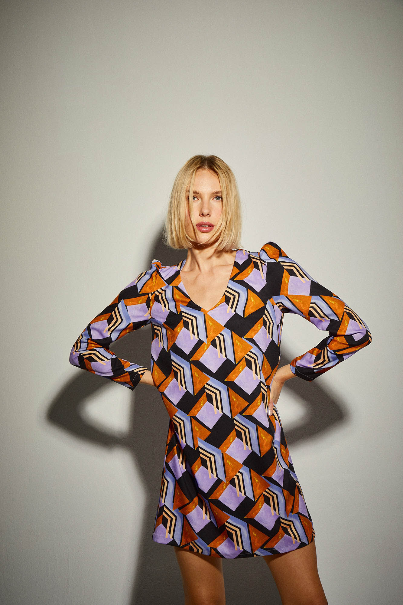 Vestido estampado hot sale geometrico zara