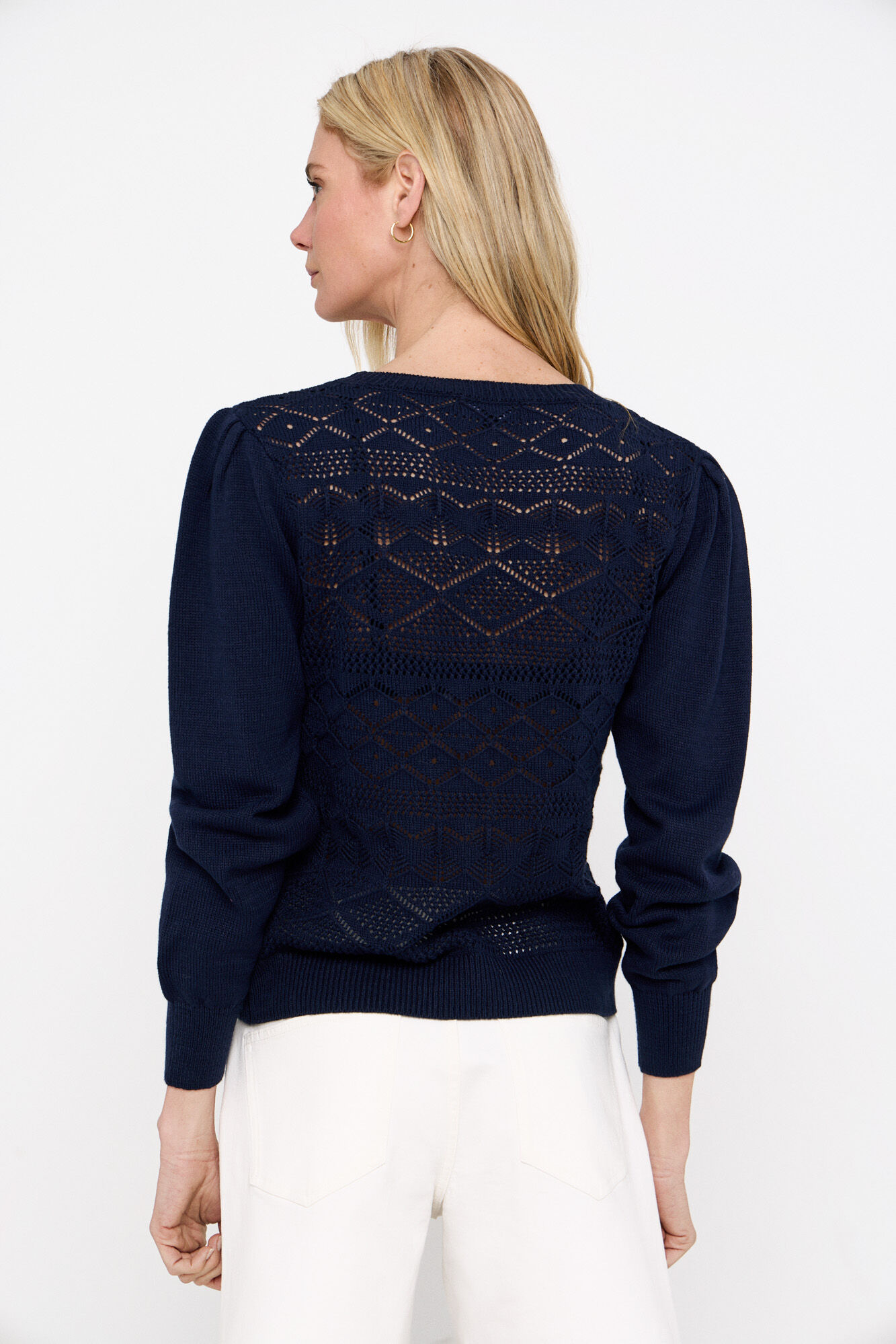 Jersey combinado calados Jerseis y cardigans de mujer Cortefiel