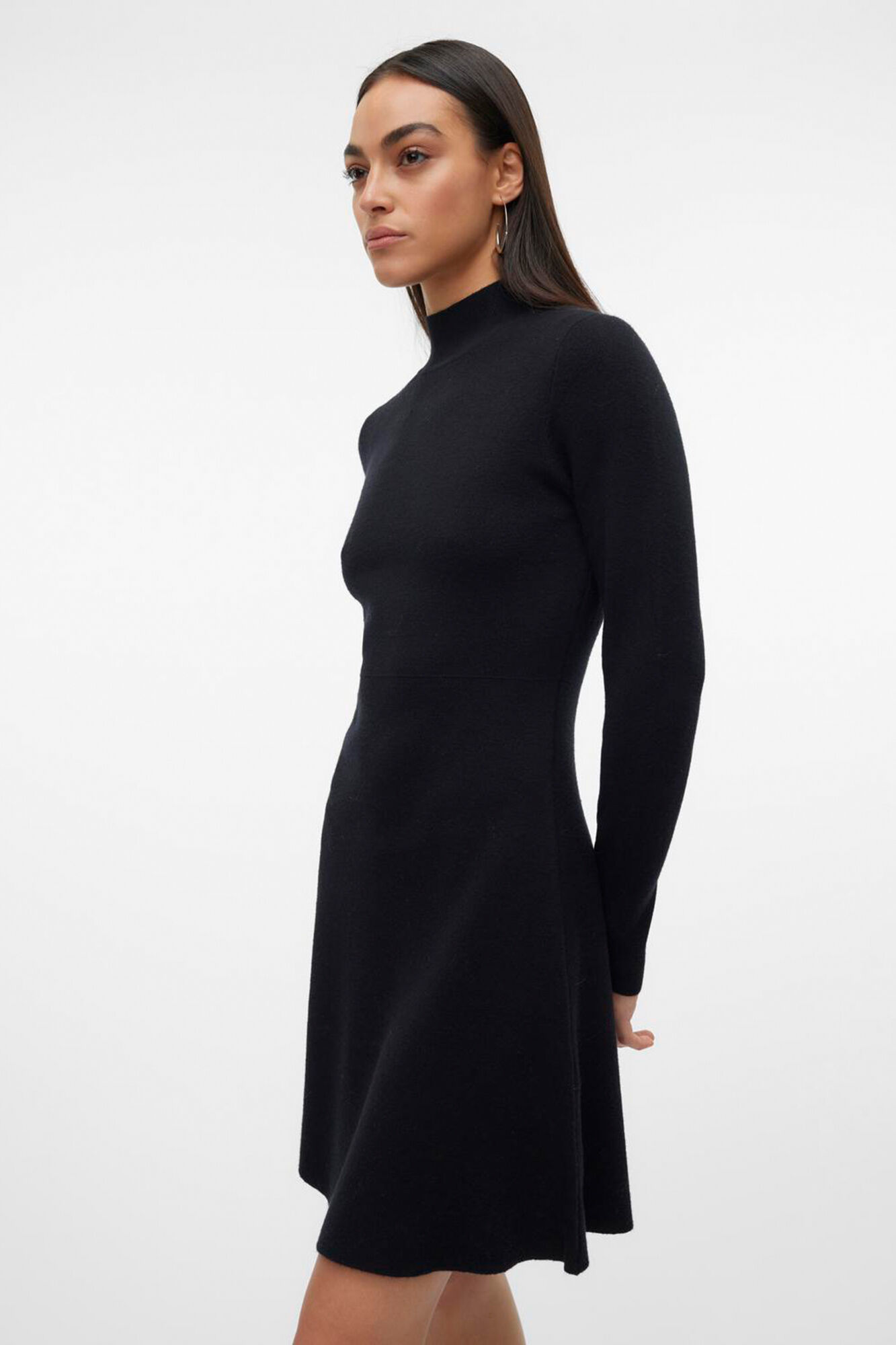 Perkins neck long sleeve jersey knit Women s dresses and jumpsuits Cortefiel