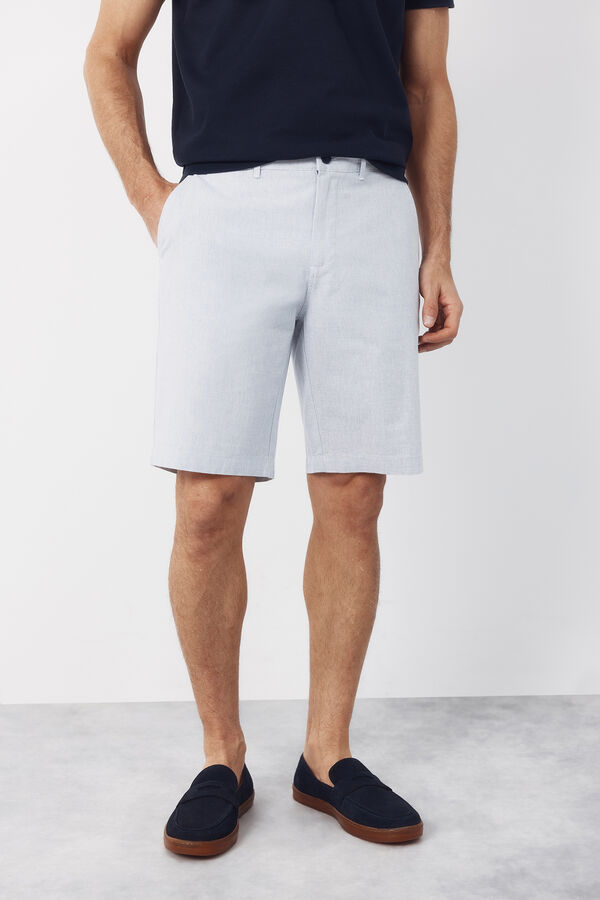 Cortefiel Bermuda oxford fabric Blue