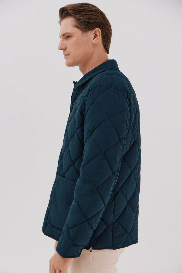 Cortefiel Quilted overshirt Navy