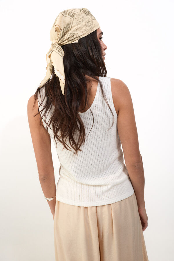 Slowlove Top tirantes botones Branco