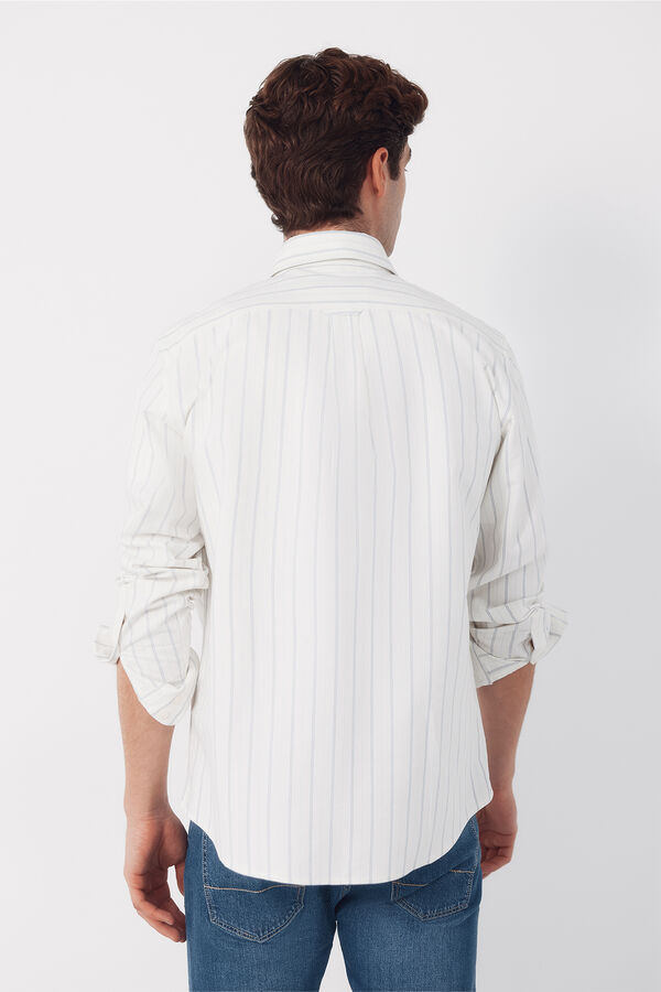 Cortefiel Striped Oxford shirt Ivory