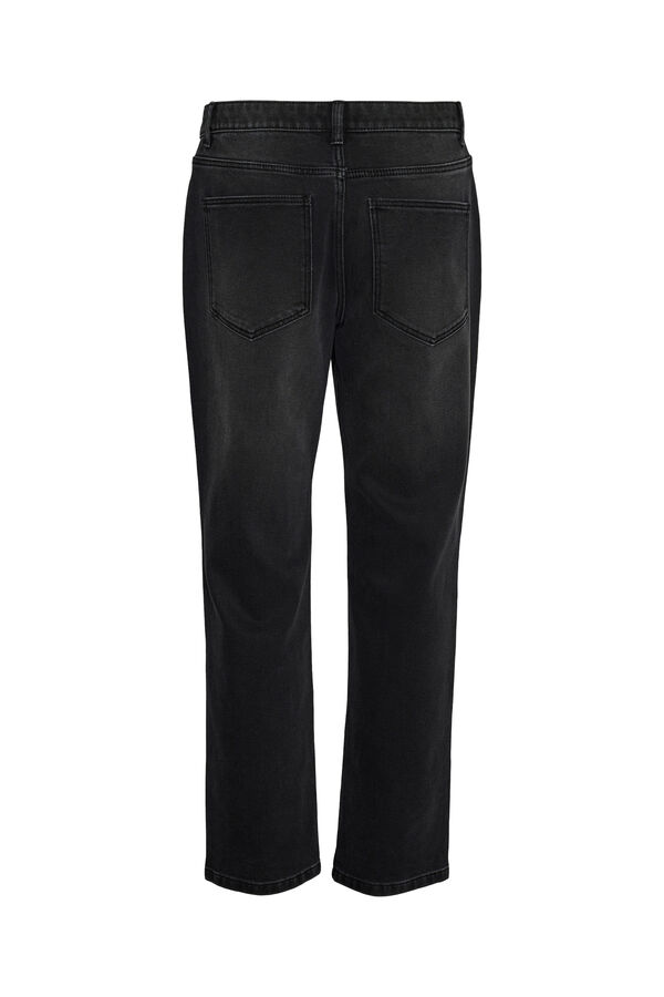 Cortefiel Straight-cut mid-rise jeans Black