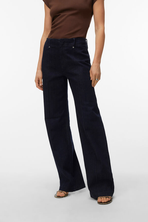 Vero Moda Cal&ccedil;a larga em ganga Azul