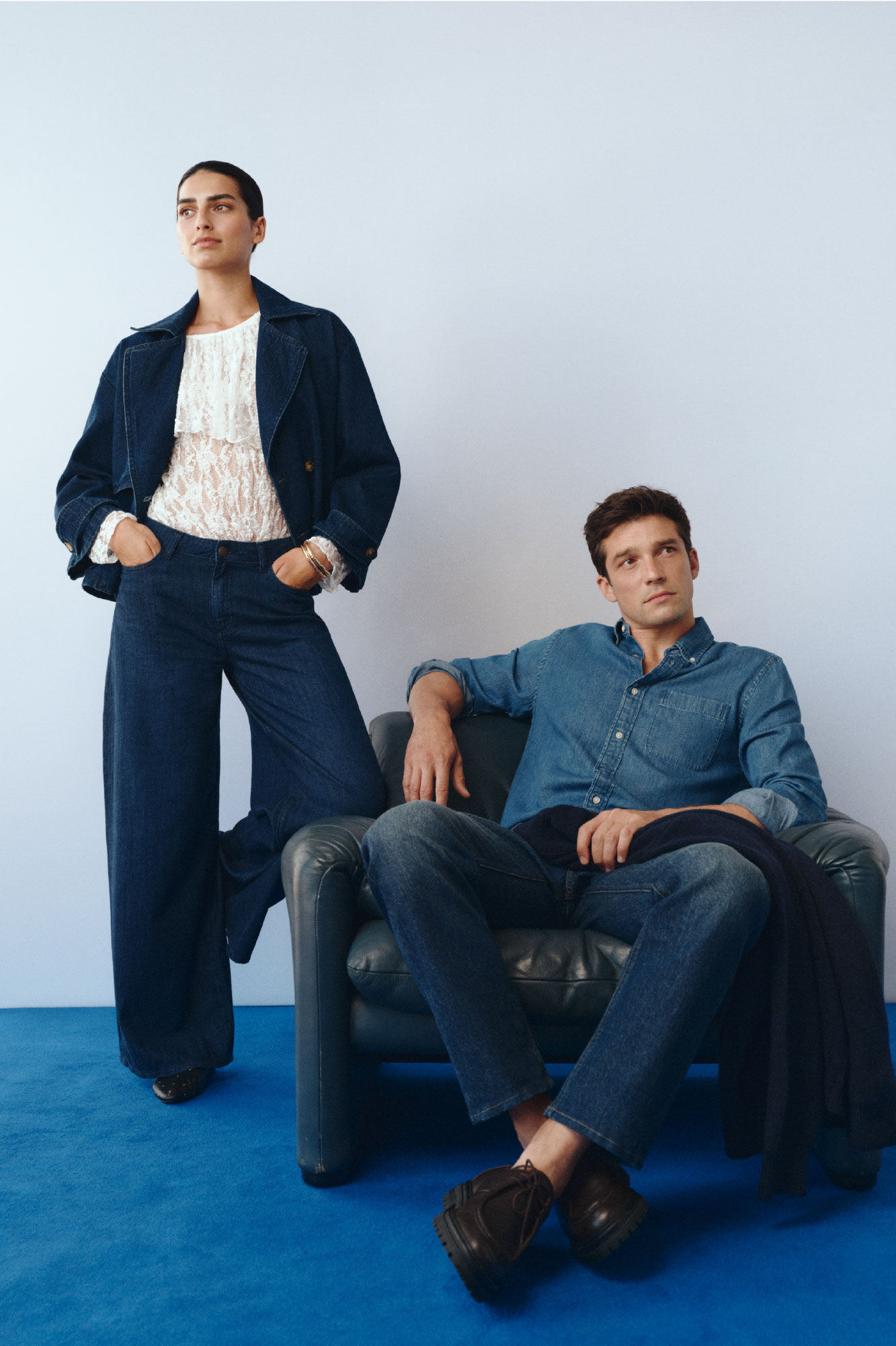 Cortefiel Flounced lace top