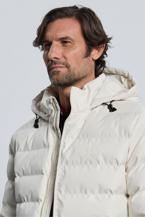 Valecuatro Casaco acolchoada com relevo off-white Ecru