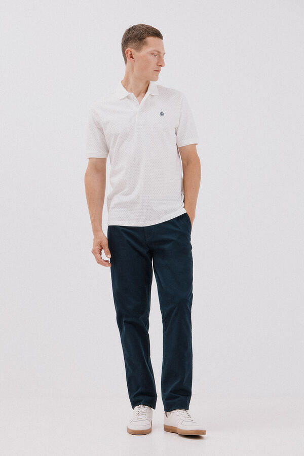 Cortefiel Printed polo shirt White