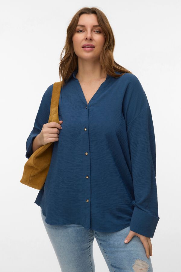 Vero Moda Curve Camisa manga comprida tamanho grande Azul