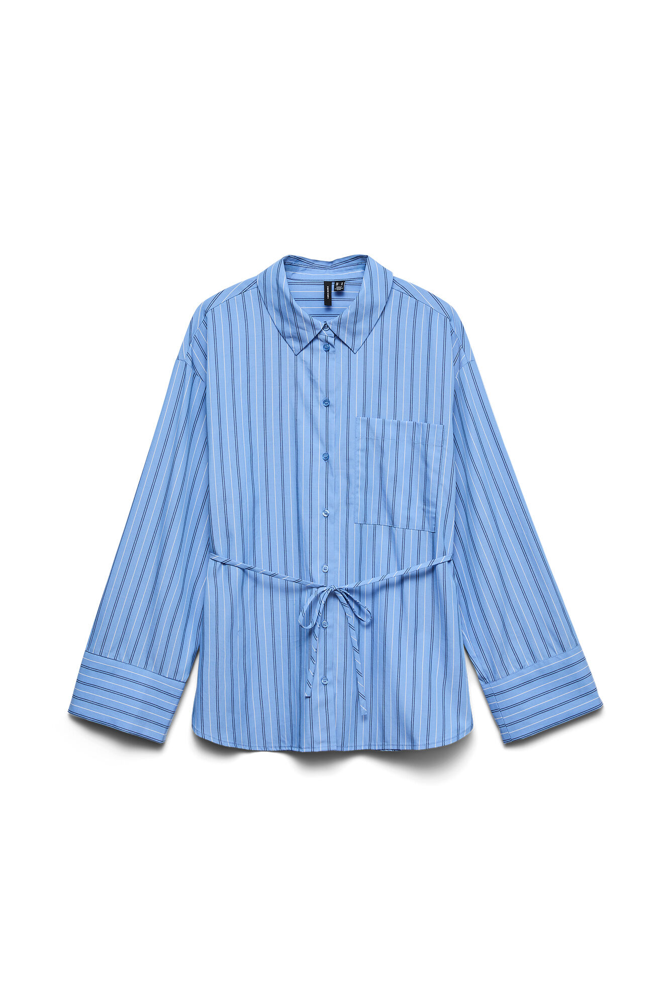 Vero Moda Curve Camisa de riscas com cord&atilde;o ajust&aacute;vel