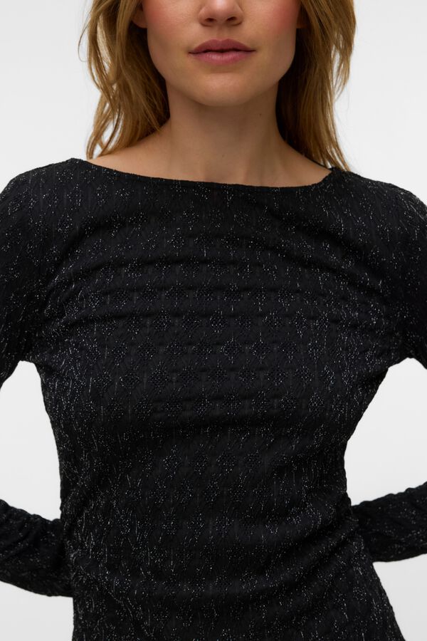 Vero Moda Vestido curto metalizado Preto