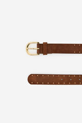 Cortefiel Studded belt Brown