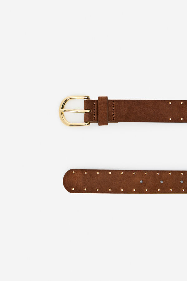 Cortefiel Studded belt Brown