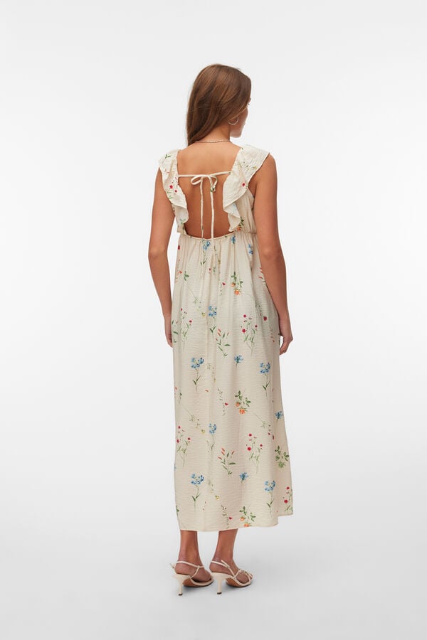 Vero Moda Blusa com folhos nas mangas com decote Tostado