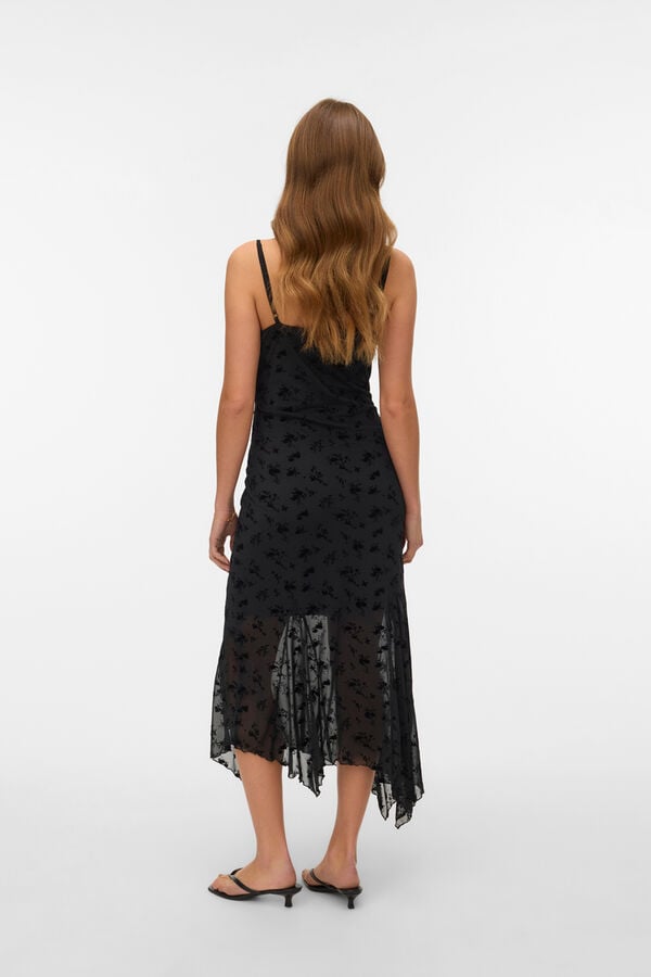 Vero Moda Vestido midi de al&ccedil;as Preto