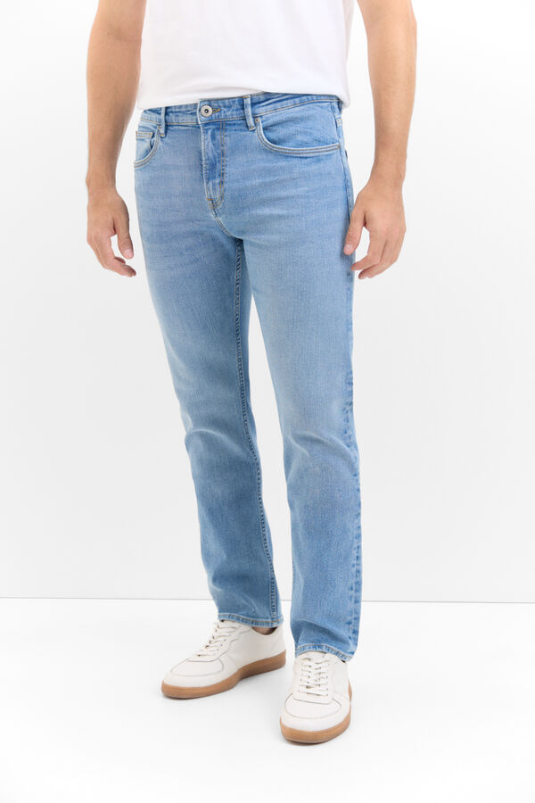 Cortefiel Slim fit lightweight jeans Blue