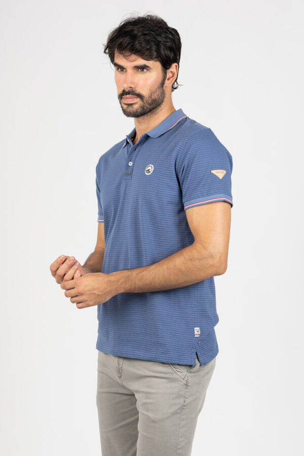 Privata Short sleeve polo shirt Printed blue