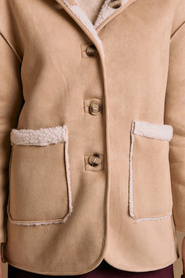 Polín Et Moi Sobretudo de borrego Mariale Ecru