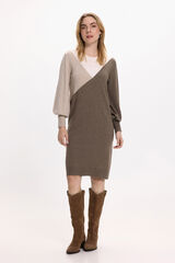 Vila Vestido de malha com viscose Castanho