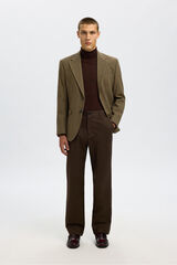 Selected Americana de lana regular fit Marr&oacute;n oscuro