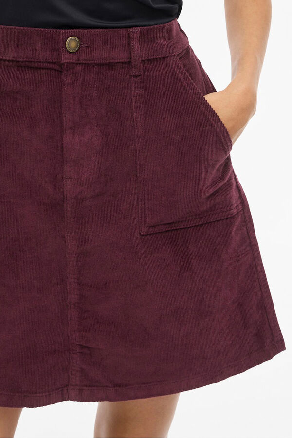 Vila Saia curta de veludo cotel&ecirc; Roxo