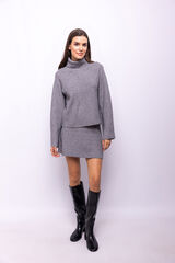 Object Camisola de gola alta canelado Cinzento
