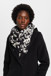 Cortefiel Square floral scarf with recycled fibres Printed grey