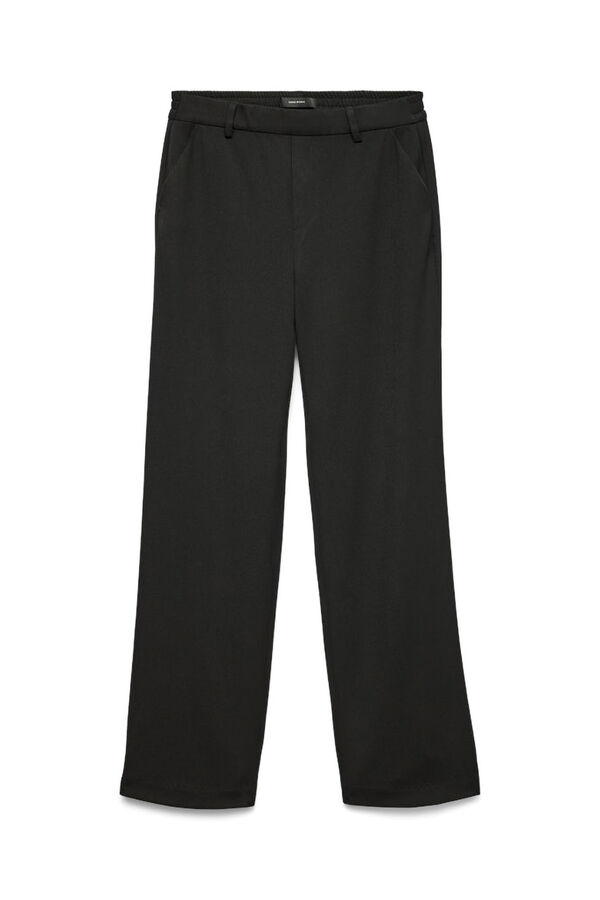 Vero Moda Pantalón recto con cintura elástica Negro