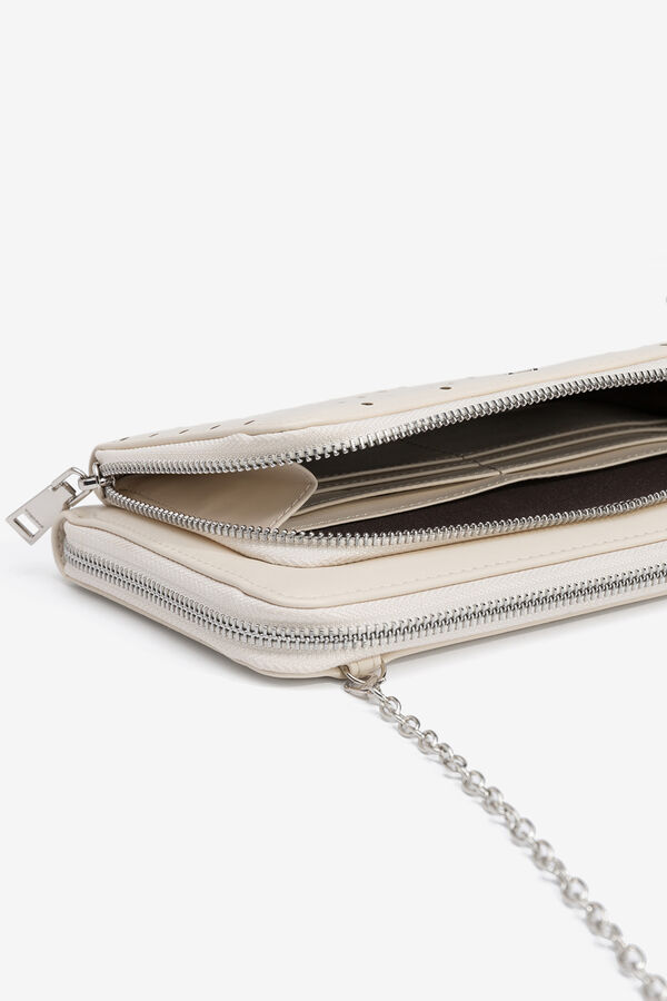 Vilanova Carteira efeito pele perfurada Ecru