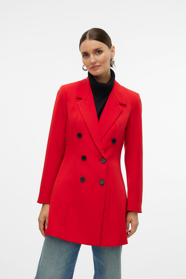 Cortefiel Blazer de botão Vermelho