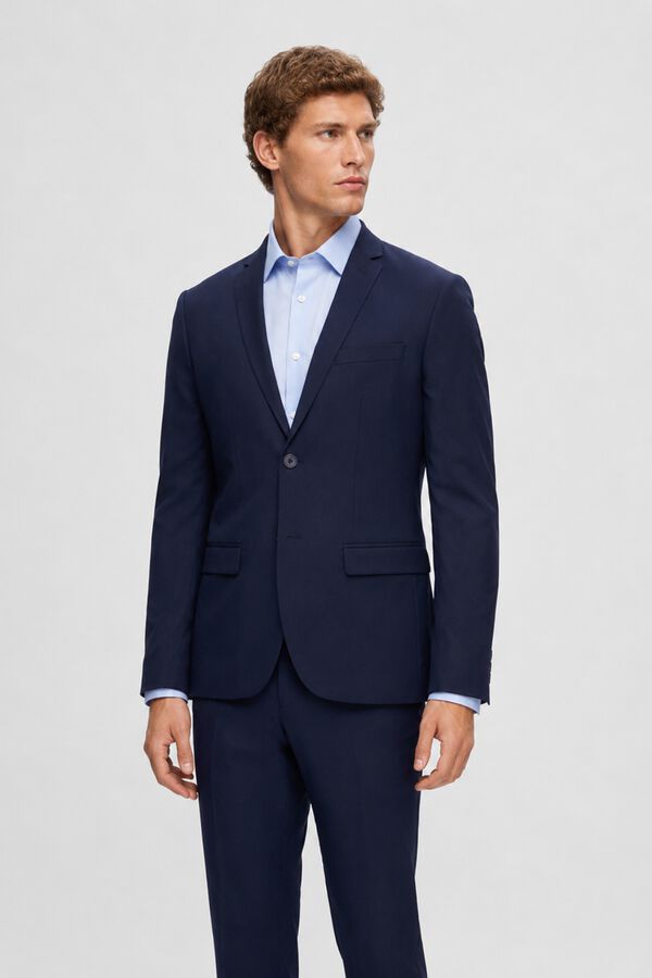 Selected Blazer de fato Slim Fit confecionado com materiais reciclados Azul