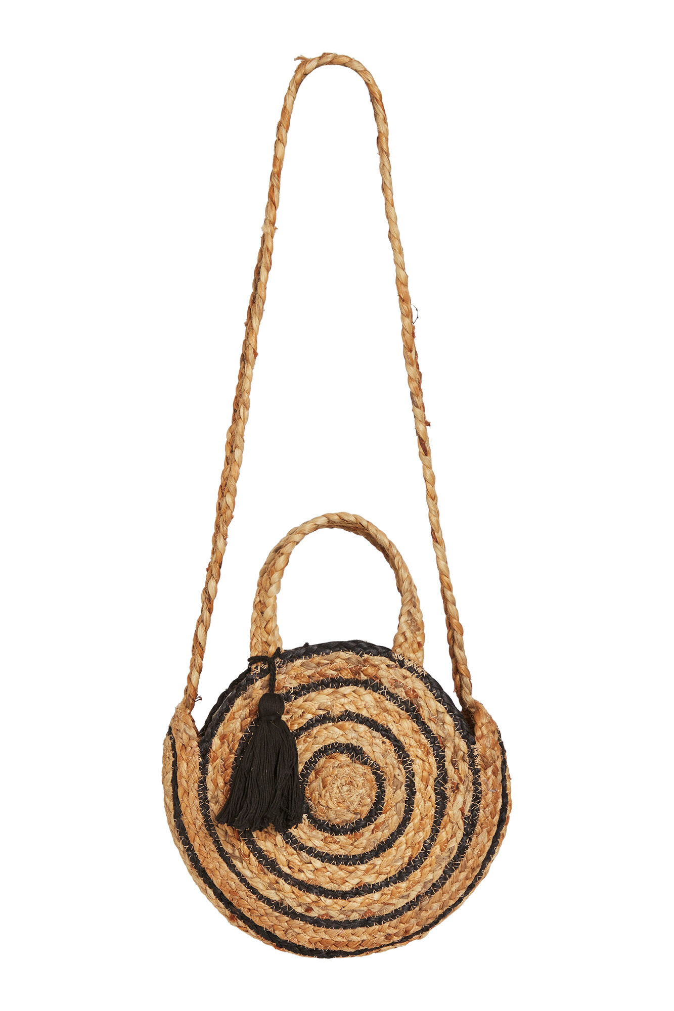 Bolso redondo de yute Bolsos de mujer Cortefiel