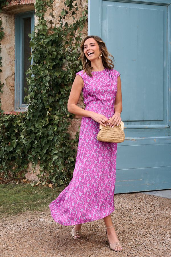 Pol&iacute;n Et Moi Vestido estampado Pen&eacute;lope Roxo