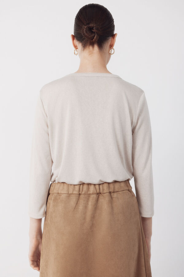 Cortefiel T-shirt with pockets Beige