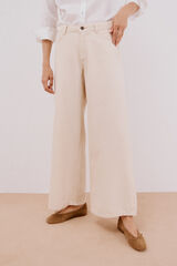 Cortefiel Long palazzo jeans  Ivory