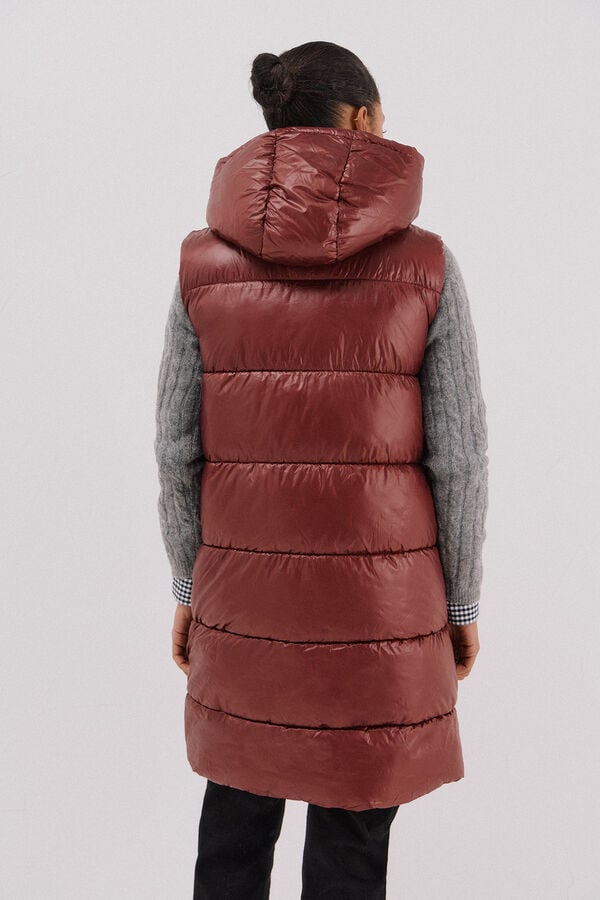 Cortefiel Long reversible gilet Maroon