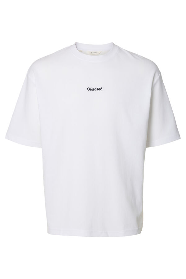 Selected Camiseta com logo de T-shirt de manga curta   Branco