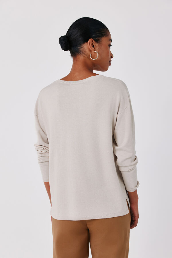 Cortefiel V-neck jumper Nude