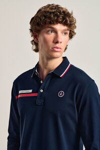 Valecuatro Polo Valecuatro masculino modelo bandeira azul marinho