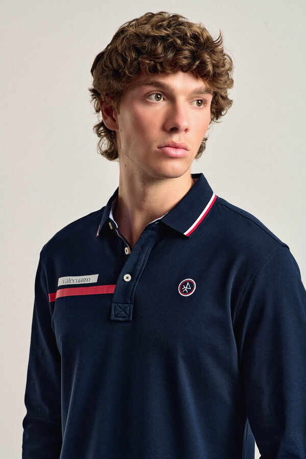 Valecuatro Polo Valecuatro masculino modelo bandeira azul marinho Azul