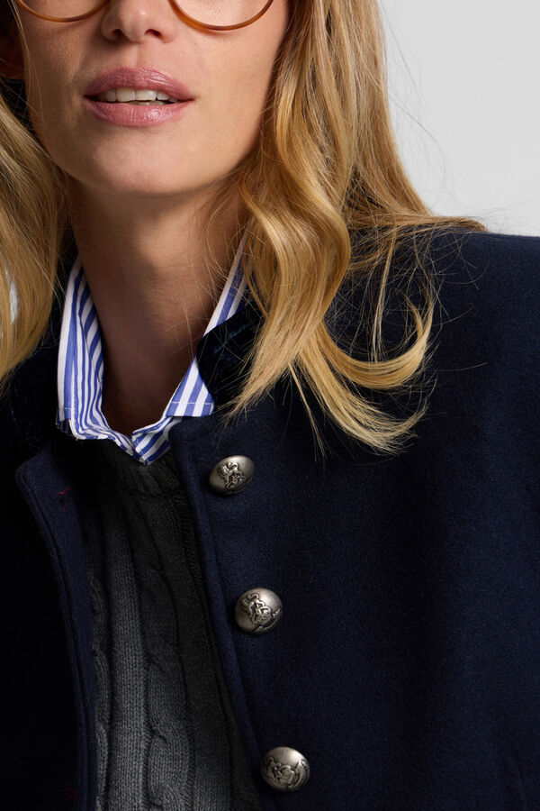 Silbon Sobretudo longo de marinheiro Azul