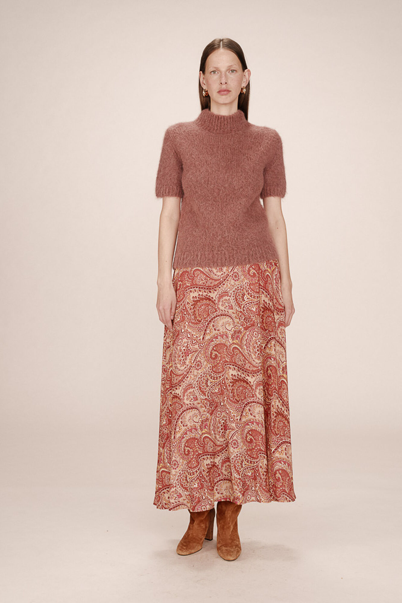 Grace & Mila Saia longa e esvoa&ccedil;ante estampada com motivo gr&aacute;fico