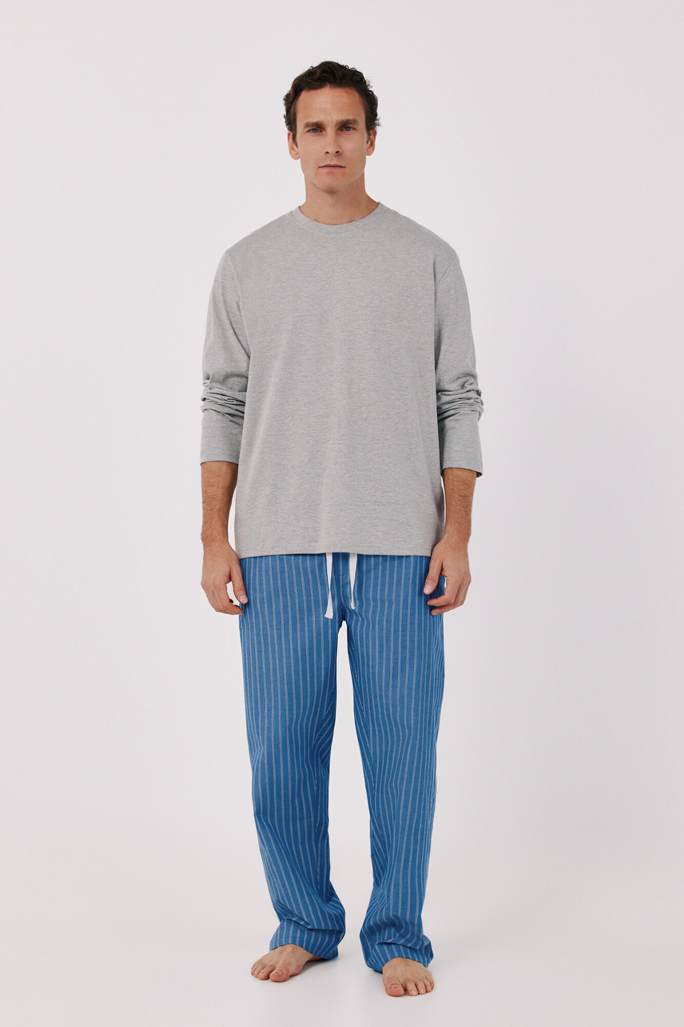 Cortefiel Jersey-knit and fabric pyjamas set