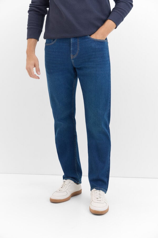 Cortefiel Regular fit dynamic jeans Blue