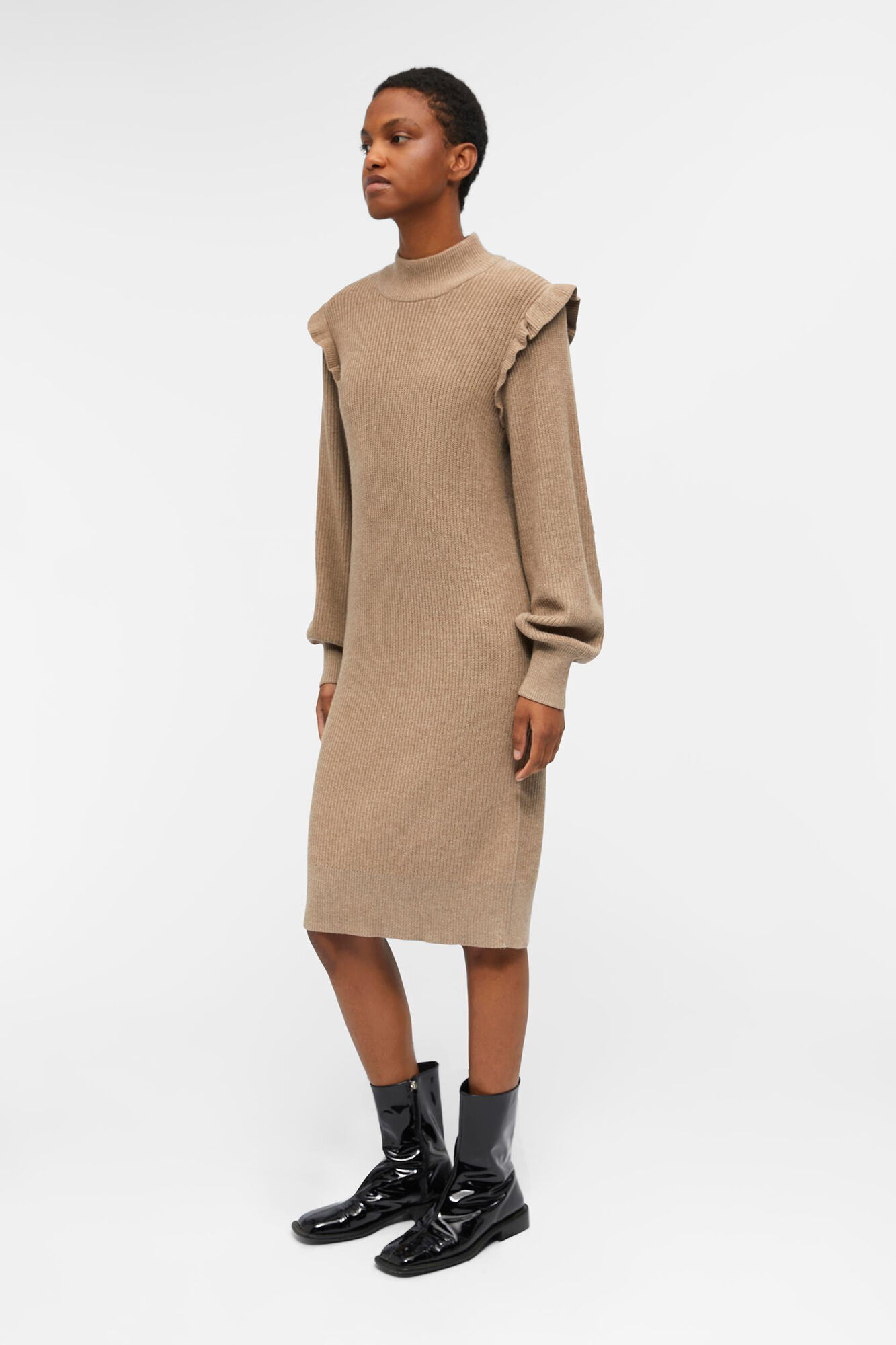 Ruffle knit dress shop
