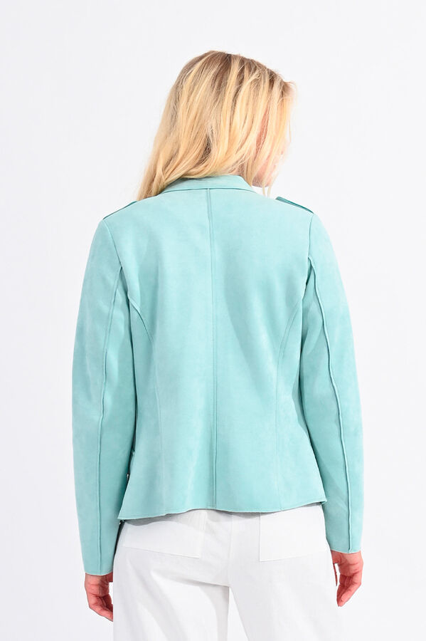 Cortefiel Women's military-style long-sleeved jacket Turquoise