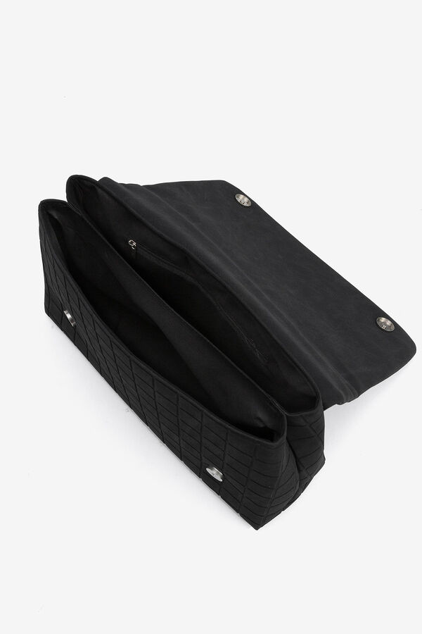 Cortefiel Textured crossbody bag Black