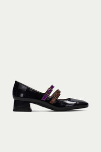 Cortefiel Manila square-toed sandal Black