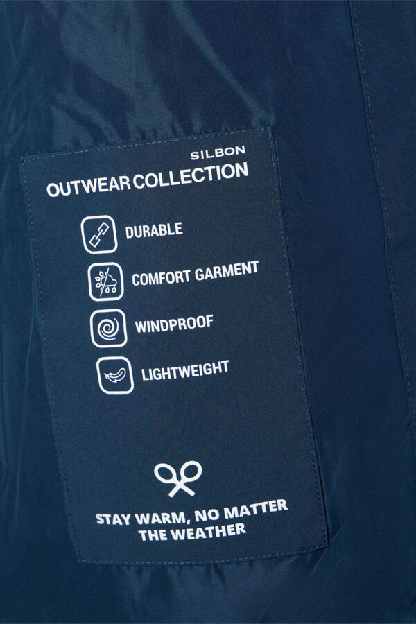 Silbon Casaco longo sobretudo com capuz Azul